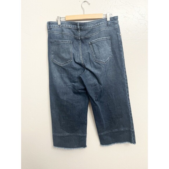 J Jill Jeans Women Size 14 High Rise Full Leg Crop Wide Leg Released Raw Hem - Picture 3 of 8